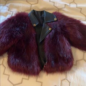 Faux fur motorcycle jacket